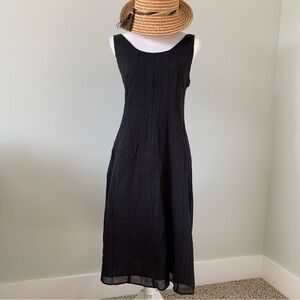 Eileen Fisher Cotton Pleated Front Shift Dress